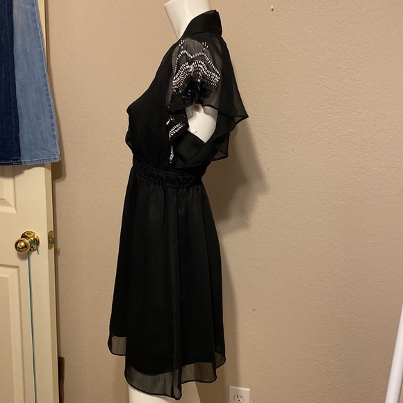 5th Culture Black Dress Beaded Sleeves - Picture 3 of 9